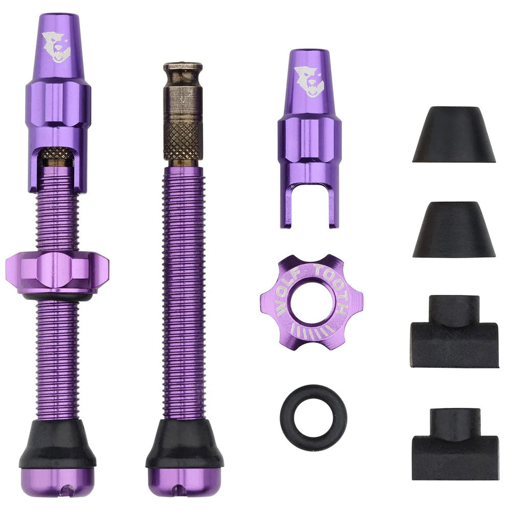 Wolf Tooth Components Tubeless Valve Stem Kit, Clik Valve, 44mm, Ultraviolet-0