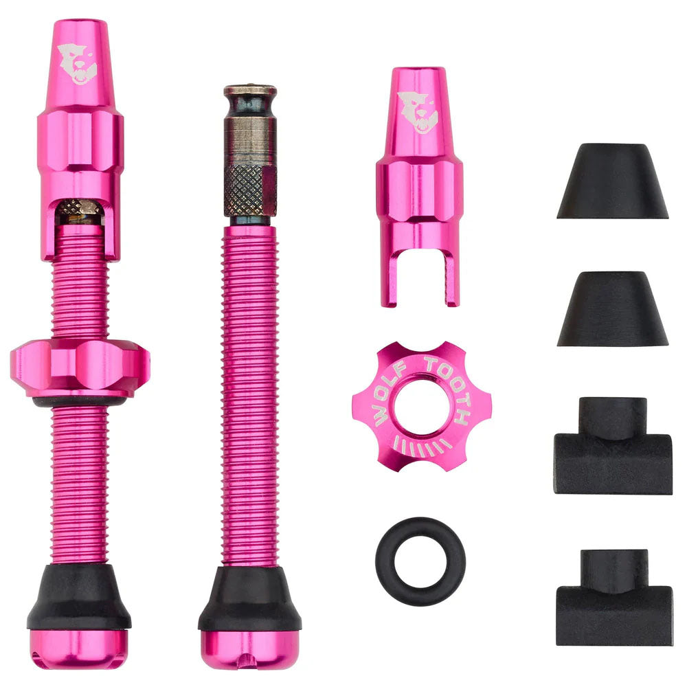 Wolf Tooth Components Tubeless Valve Stem Kit, Clik Valve, 44mm, Pink-0