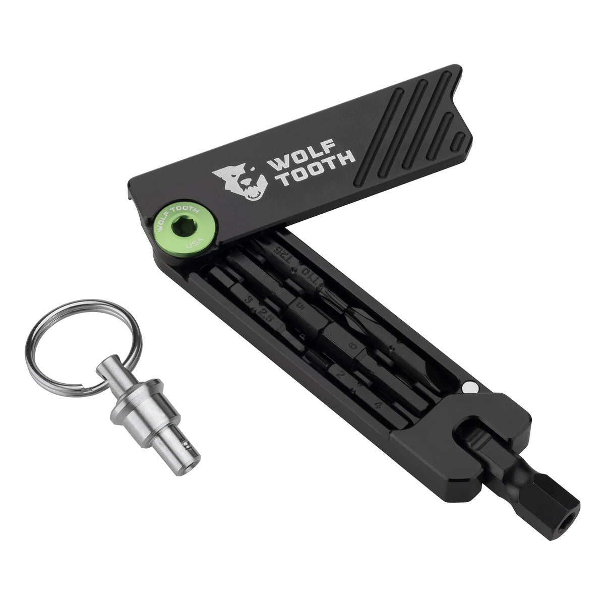 Wolf Tooth Components 6-Bit Hex Wrench Multi-Tool w/ Key Ring, Green  NLA-0