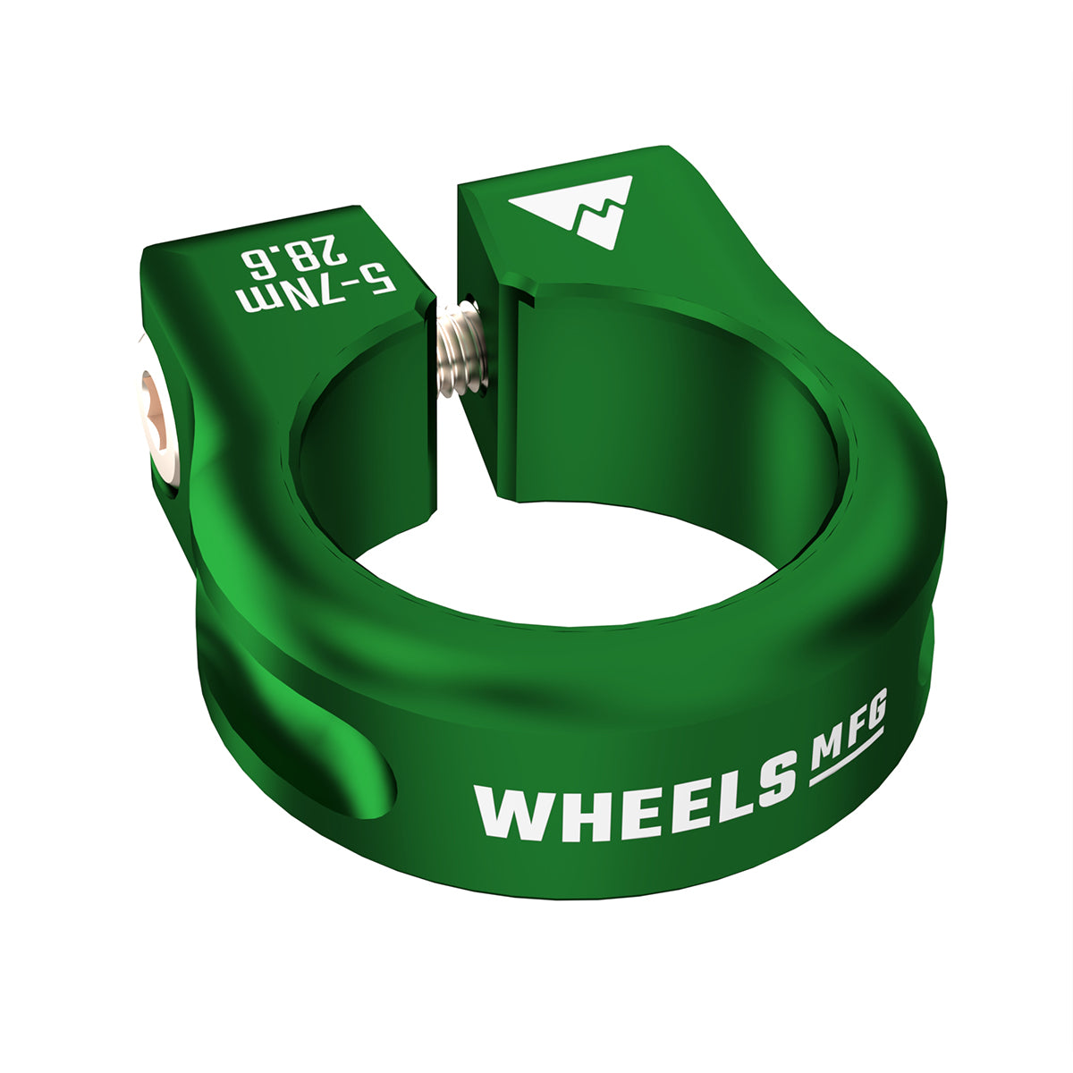 Wheels Mfg Bolt-On Seatpost Collar, 28.6mm, Green-0