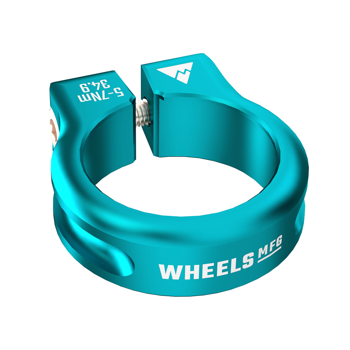 Wheels Mfg Bolt-On Seatpost Collar, 34.9mm, Teal-0