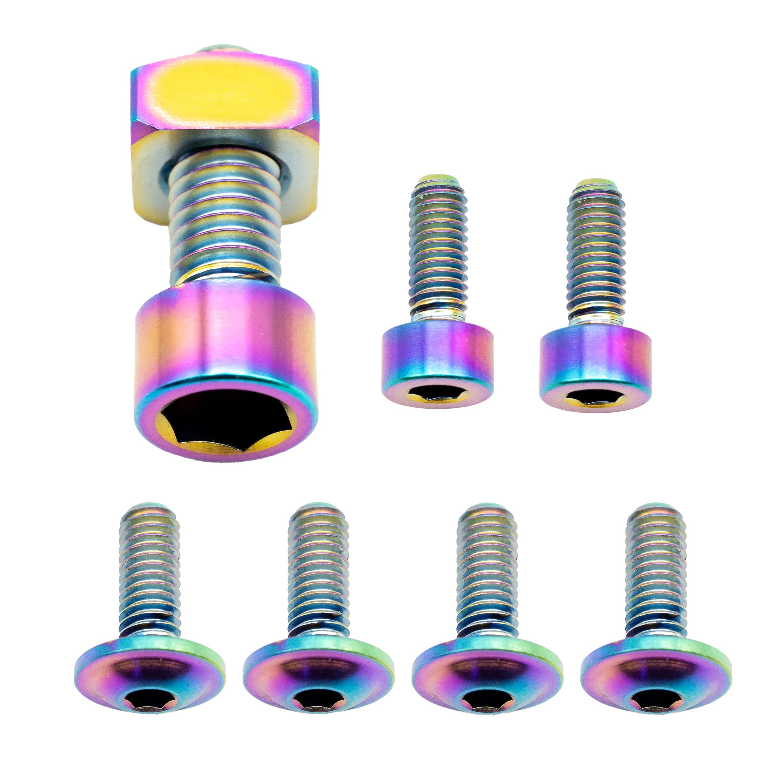 Better Bolts Fox 36 Fork Titanium Bolt Kit, Grip 2026, Rainbow, 7/C-0