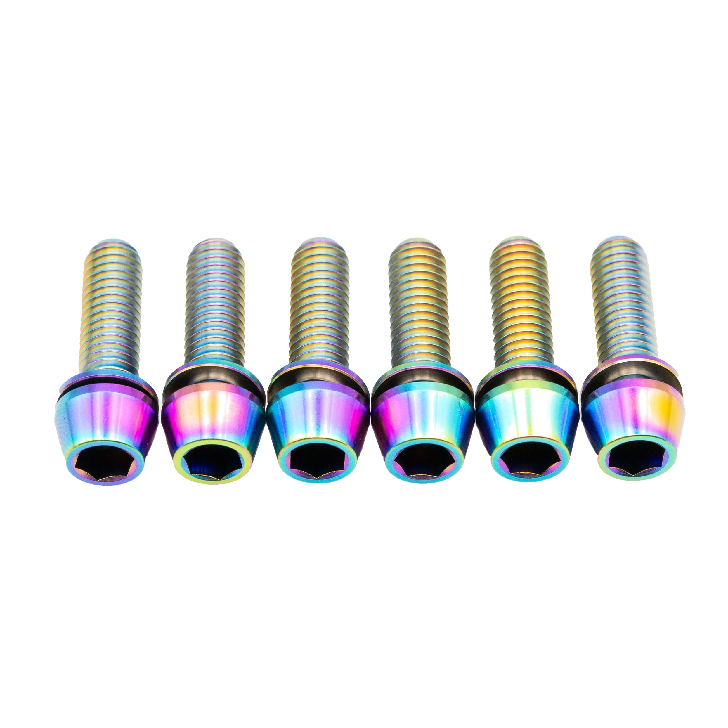 Better Bolts Deity Copperhead Ti  Stem Bolt Kit, Rainbow, 6/Count-0
