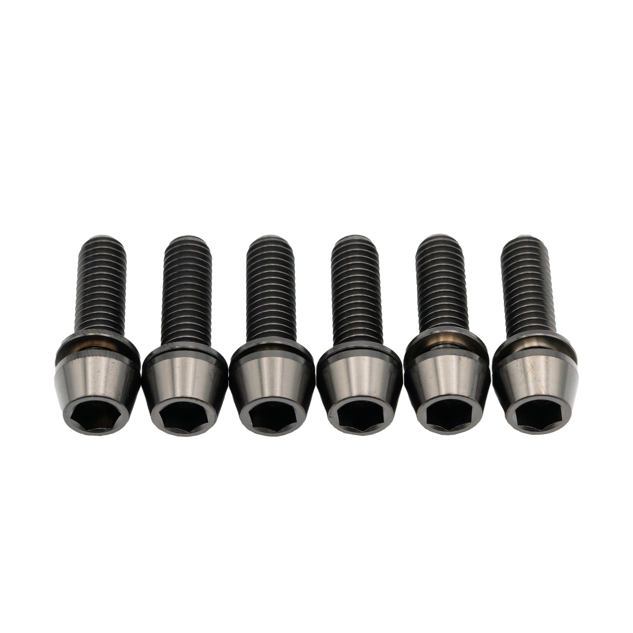 Better Bolts Deity Copperhead Ti  Stem Bolt Kit, Black, 6/Count-0