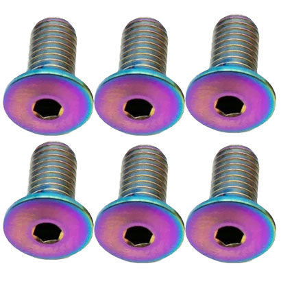 Better Bolts Titanium Water Bottle Cage Bolts,10mm,Rainbow, 6/Count-0