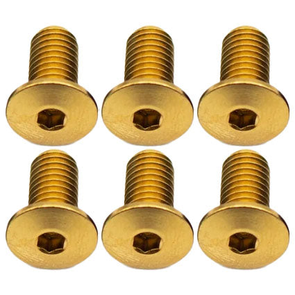 Better Bolts Titanium Water Bottle Cage Bolts, 10mm, Gold, 6/Count-0