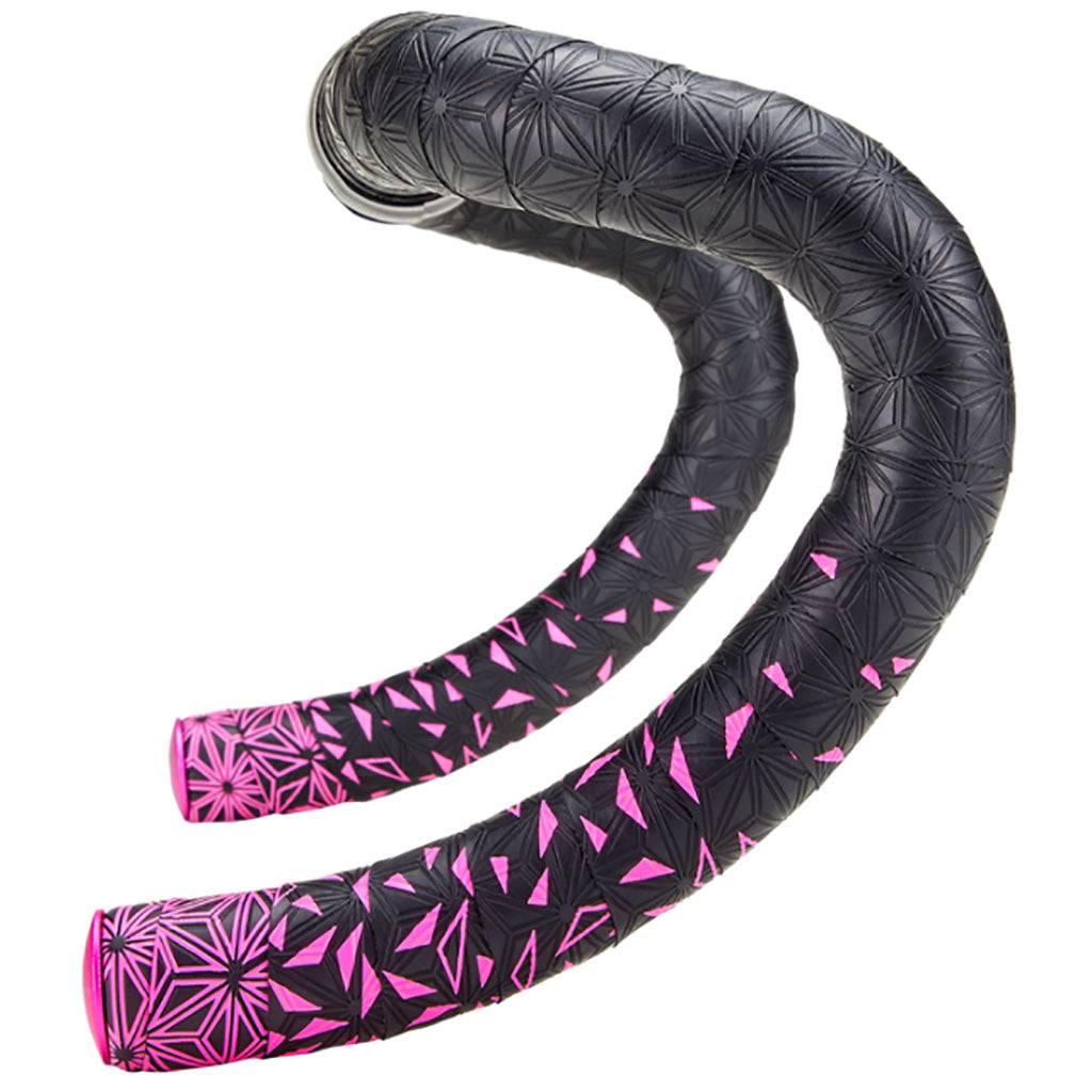 Supacaz Super Sticky Kush Bar Tape, Starfade Black and Pink-0